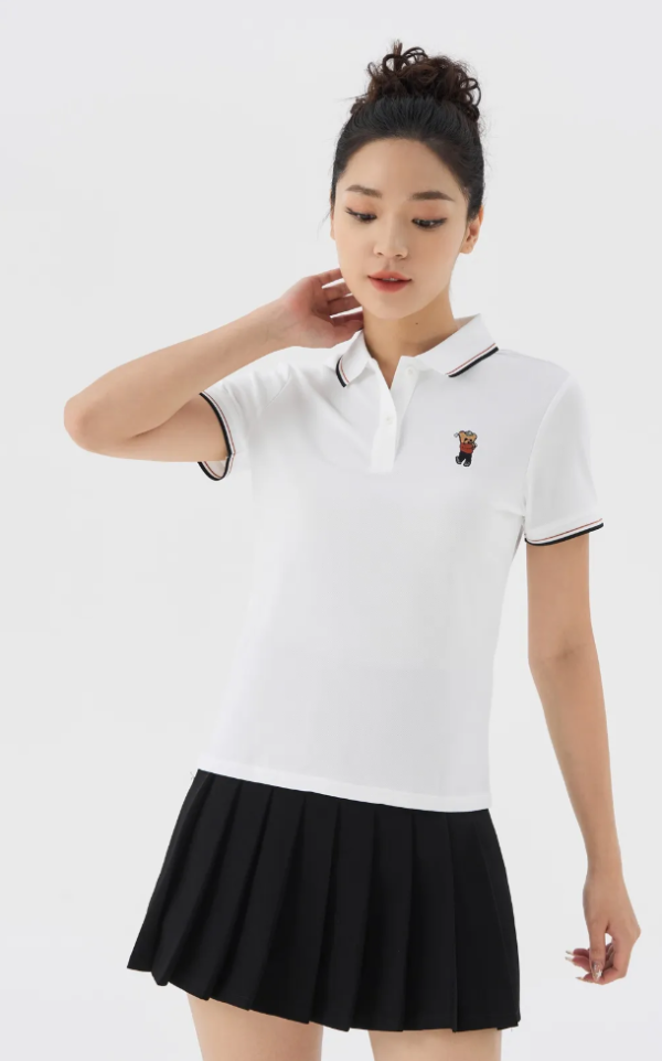 Polo Nữ Cafe Dệt Tổ Ong Thêu Gấu – Áo Polo Nữ Cao Cấp, Thoáng Mát & Thanh Lịch - Hình ảnh 2