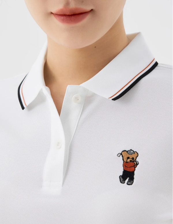 Polo Nữ Cafe Dệt Tổ Ong Thêu Gấu – Áo Polo Nữ Cao Cấp, Thoáng Mát & Thanh Lịch - Hình ảnh 3