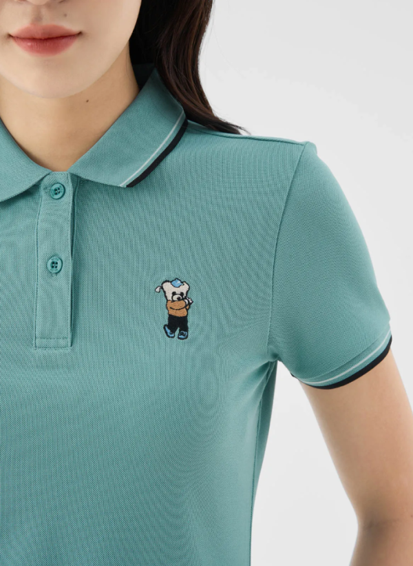 Polo Nữ Cafe Dệt Tổ Ong Thêu Gấu – Áo Polo Nữ Cao Cấp, Thoáng Mát & Thanh Lịch - Hình ảnh 5